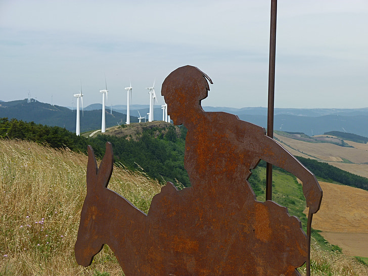 Don Quijote, vindmøller, vindkraft, Don Quijote?, vind, jakobsweg, Spania