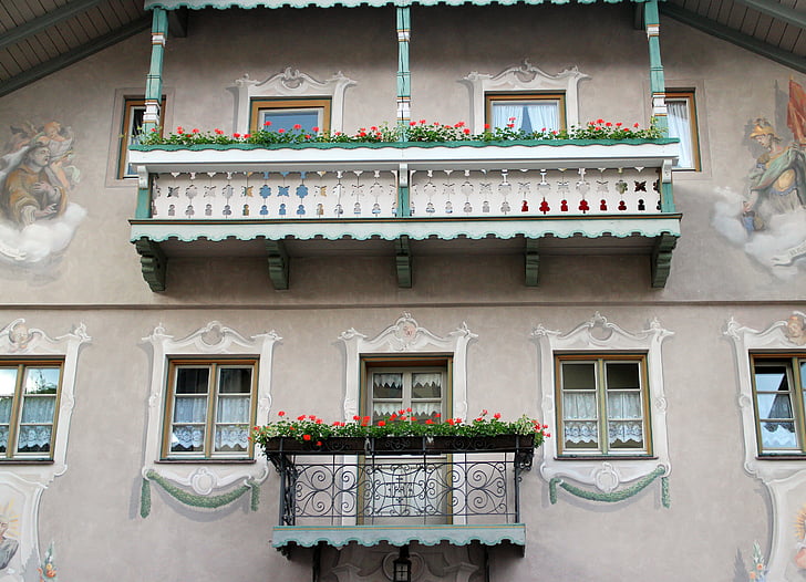 architettura, stile architettonico, regione, Home front, Baviera, facciata della casa, Deco