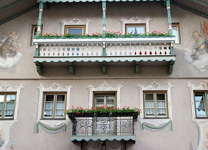 αρχιτεκτονική, αρχιτεκτονικό ύφος, περιοχή, εσωτερικό μέτωπο, Βαυαρία, πρόσοψη σπιτιού, Deco