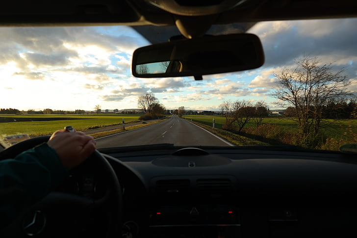 road, exit, drive, windshield, trip, tour, more
