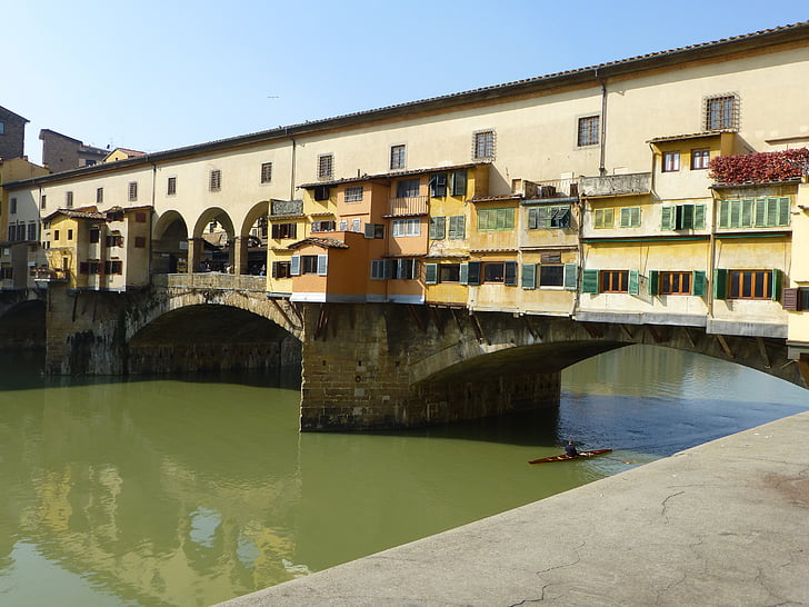 Ponte vecchio, Florencie, Most, staré, Architektura, Itálie, léto