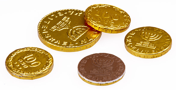 เหรียญช็อคโกแลต, เหรียญ, ทอง, ลูกอม, หวาน, โกโก้, อาหาร