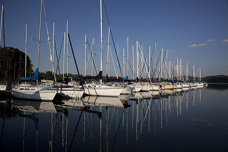 sailboats, lake, vessels, marina, port, calm, ships