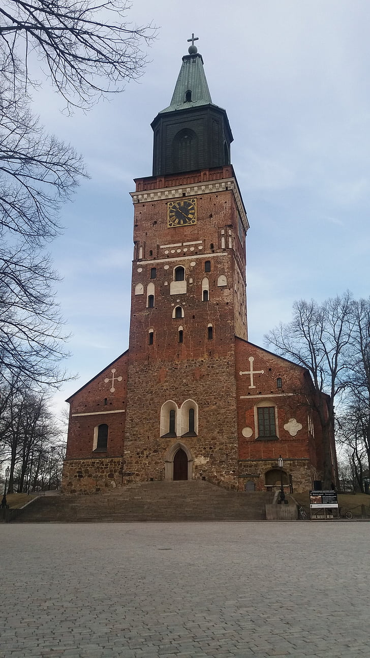 Finland, landmärke, Domkyrkan, gamla, arkitektur, våren, historiska