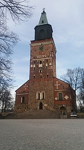 Somija, orientieris, katedrālē, vecais, arhitektūra, Pavasaris, vēsturisko