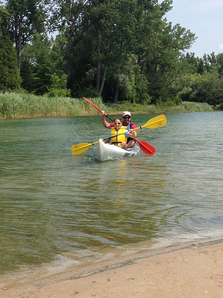 kayak, lake, paddle, sport
