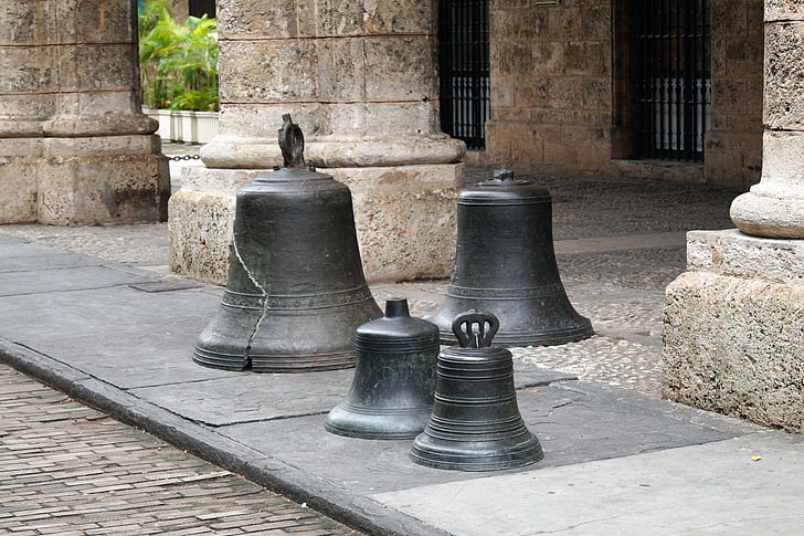 zvony, budova, staré, zeď, staré město, Havana, Kuba