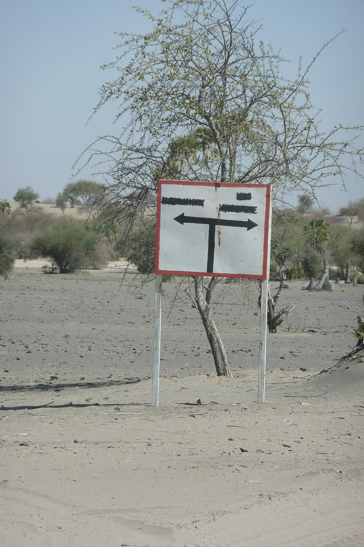 Bush, Sahara, signo de, pista de Sahel, África, panel