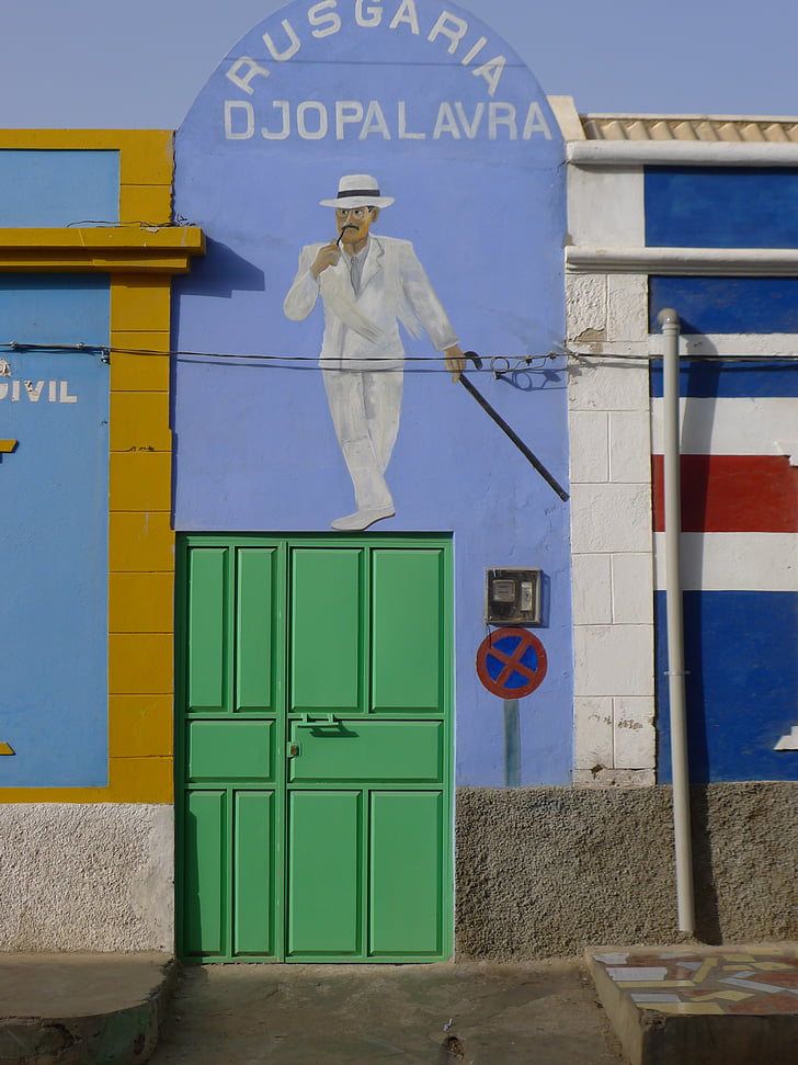 Sal, Espargos, deur, muurschildering, Straat