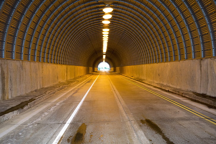 tunnel, road, highway, drive, street, asphalt, the way forward