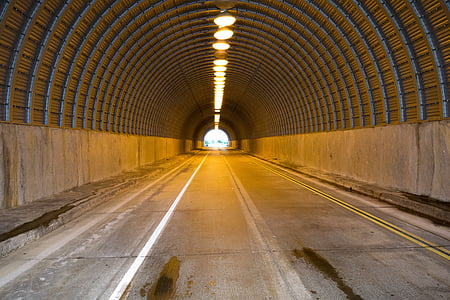 тунел, път, магистрала, карам, улица, асфалт, Пътят напред