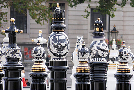 Trafalgar square, skak, sort, hvid, strategi, skakbræt, skakbræt