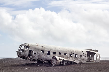 paisagem, foto, destruída, aviões, nuvem, naufrágio, avião