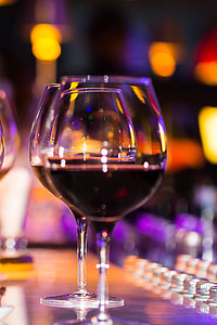 ワイングラス, ワイン, フロント, 休暇, ロマンティックな雰囲気