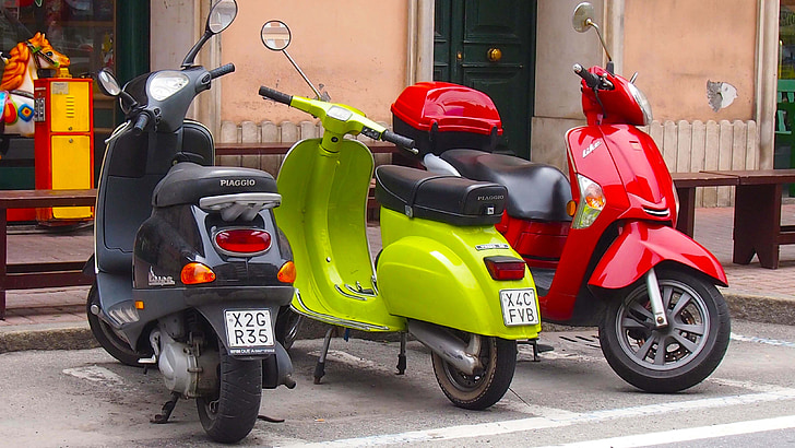 scooter, motor-fiets, Vespa, fiets, Motor, voertuig, vervoer
