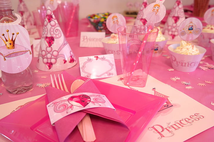 the adoption of, party, princess, event, child, dining table, preparation of the
