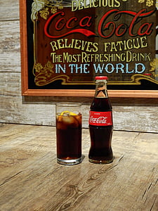 Coca-cola, cola de, Coca-Cola, anunci, mirall, vell, creació del cartell