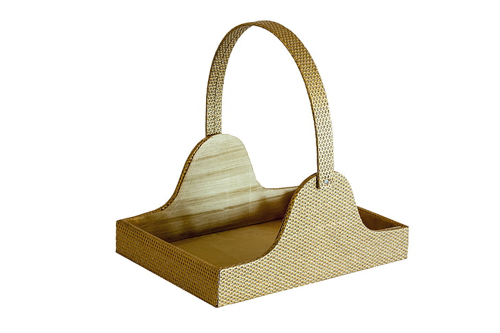 zásobník, dřevěný, dekorativní, kořeněné, rukojeť, taška, jeden objekt