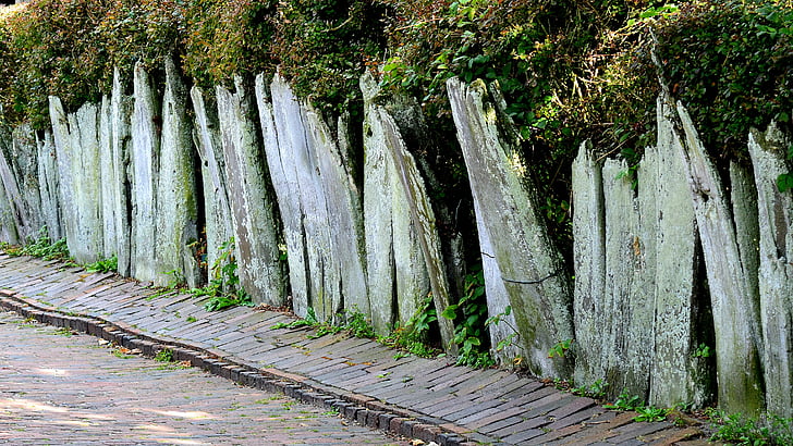 staket historiska, valfiskben, valfångst, staket från whale ben, Borkum, historiskt sett, sjöfart