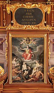 Goldener saal, Augsburg, väggmålning, väggmålning, dekoration, historiska, konstverk