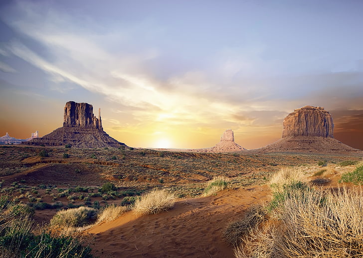 valley, desert, mountain, landscape, dry, wilderness, canyon