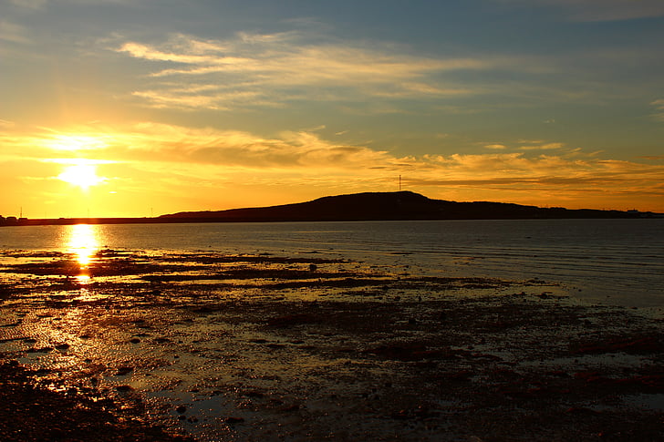 sunset, ocean, scenery
