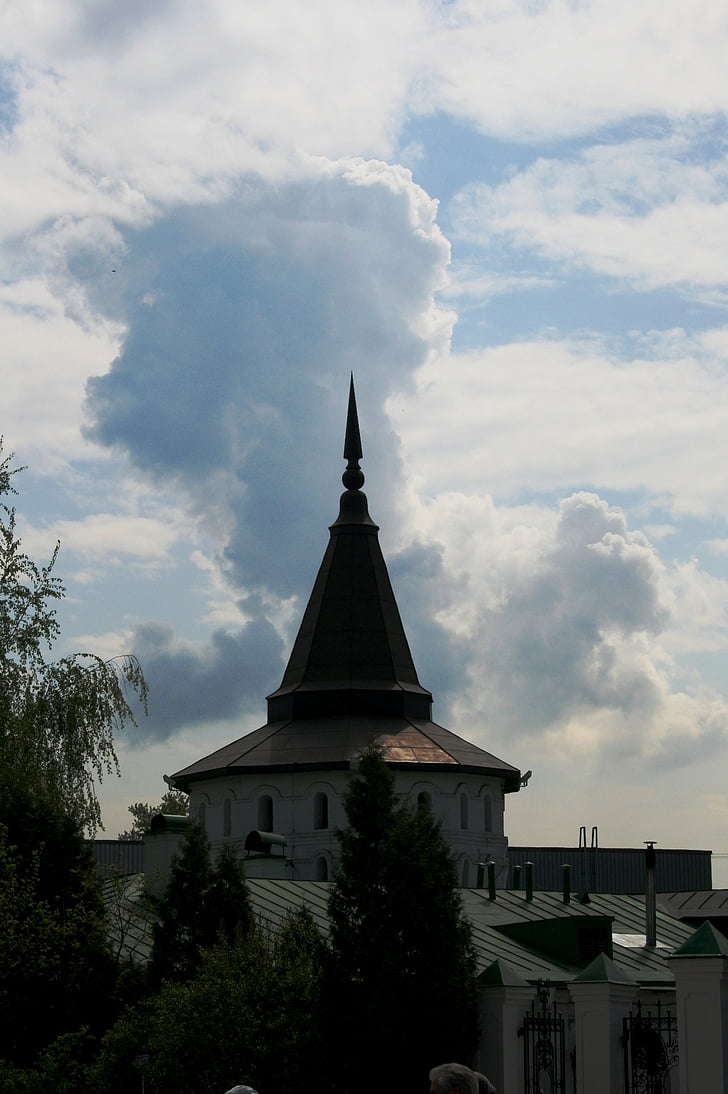 kloostri, Ajalooline, hoone, valge, religioon, vene õigeusu, telgi katus
