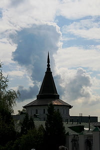 klosteret, historiske, bygge, hvit, religion, russisk-ortodokse, telt taket