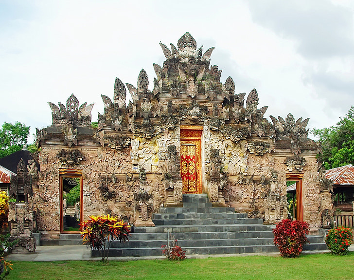 indonesia, bali, temple, sculptures, statues, religion, religious