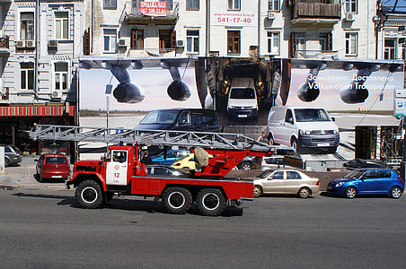 Ucrania, Kiev, Kiev, camión de bomberos, coche de bomberos