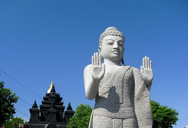 patung budha, Vihara, Gilimanuk, Bali, Indonésie, statue de, uniqe