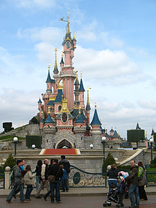 Disneyland, hrad, fantazie, děti, cestovní ruch, Turisté, Francie