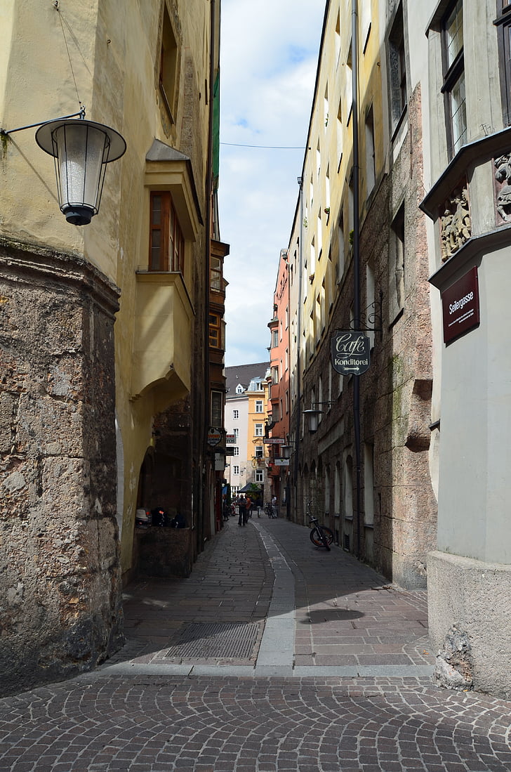 Innsbruck, Alto Adige, architettura, città, facciata, storicamente, centro città