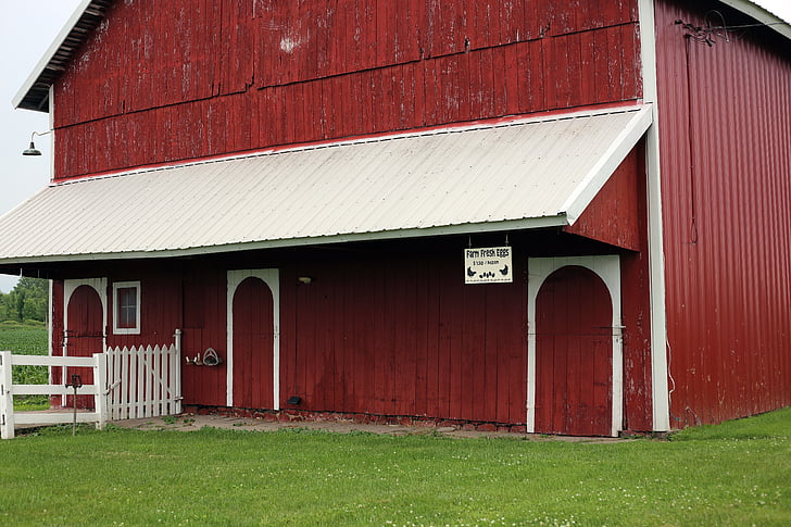Stodoła, czerwonej stodole, stodoła przód, Stara stodoła, Barn Drewno, Rustic barn