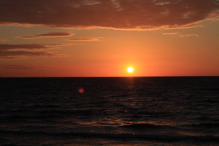 zachód słońca, Morza Bałtyckiego, Abendstimmung