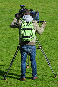 camera cameraman, job, people, filming, man