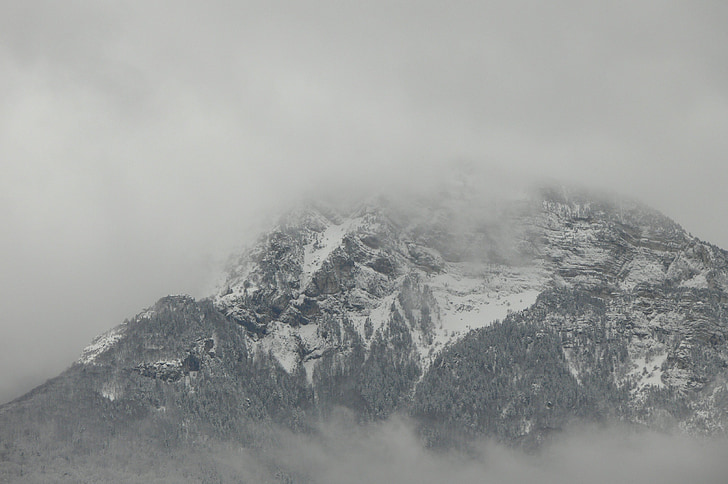 планински, студено, сняг, зимни, мъгла, надморска височина, Алпи