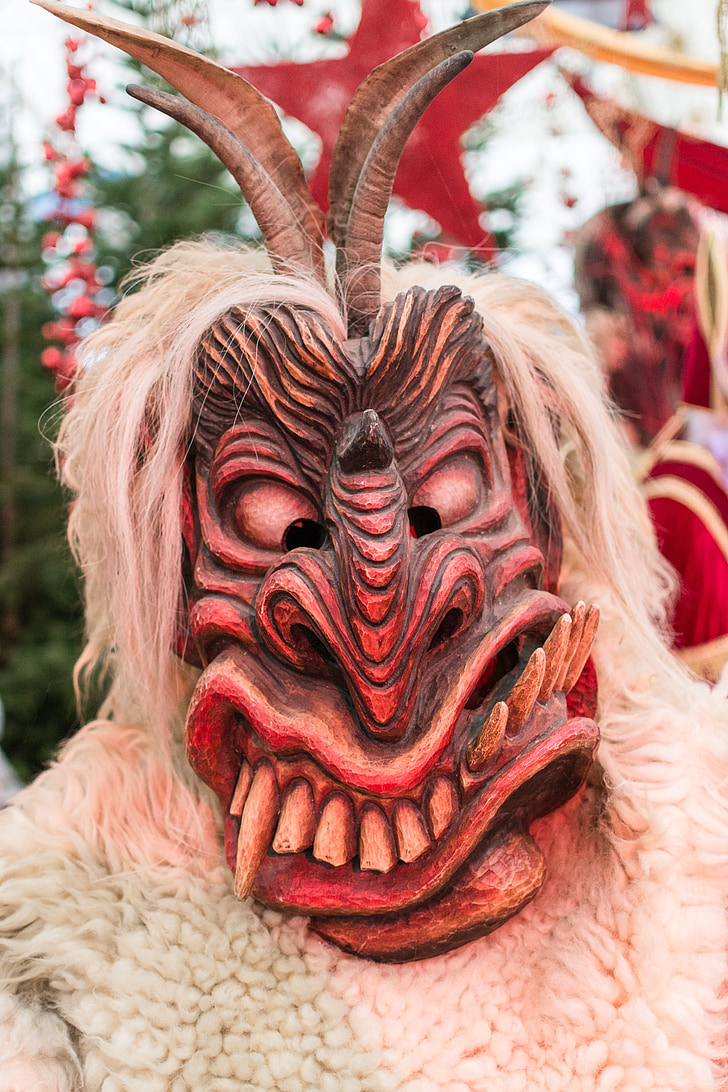 Krampus, máscara, assustador, mal, diabo, tradição, Áustria