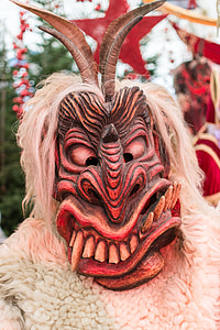 Krampus, masque, chair de poule, mal, diable, tradition, Autriche