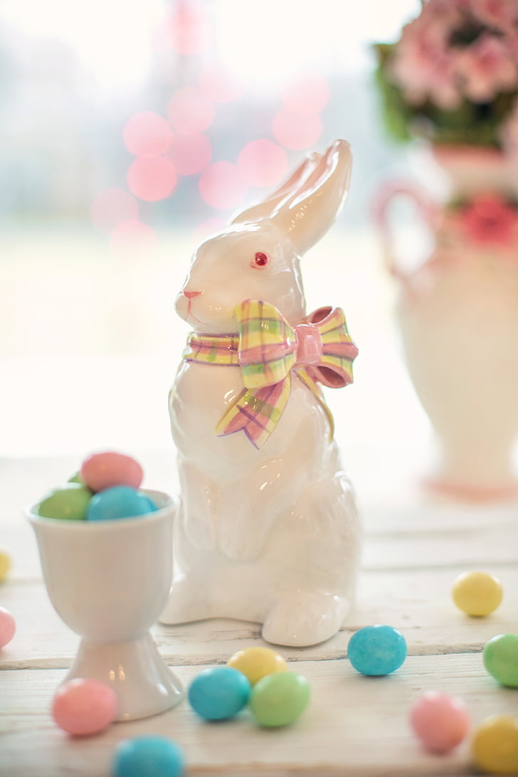 Pâques, Bunny, Candy, Rose, pastels, lapin, vacances