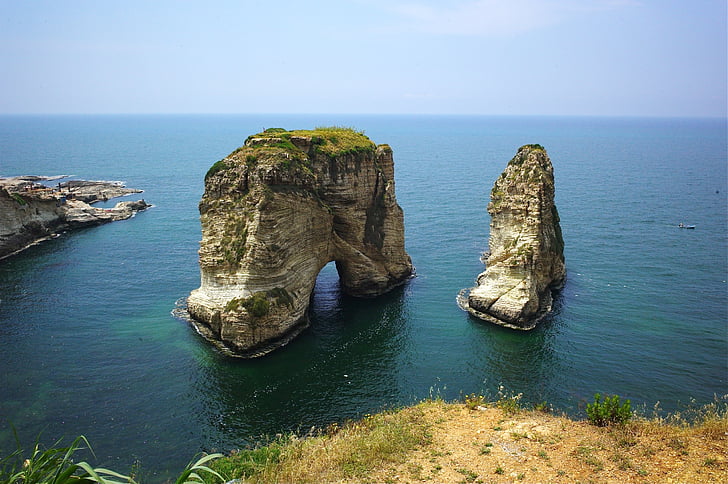 風景, レバノン, 海, 旅行, 水, 水の上の地平線, ない人
