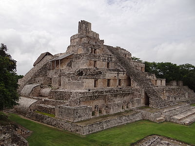 Maya, Maja, ősi, Mexikó, templom, kő, Yucatan