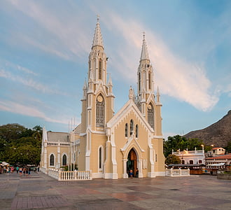 basilica of our lady of the valley, church, basilica, building, architecture, margarita isle, landmark