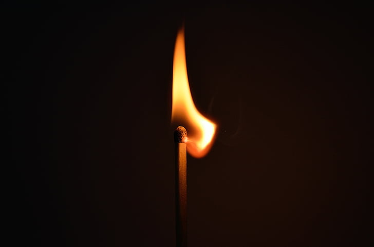 Medinė dalis degtukus, gaisro, šviesos, ryškus, uždegimo, šilumos, pavojaus