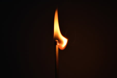 matchstick, fire, light, striking, ignition, heat, danger