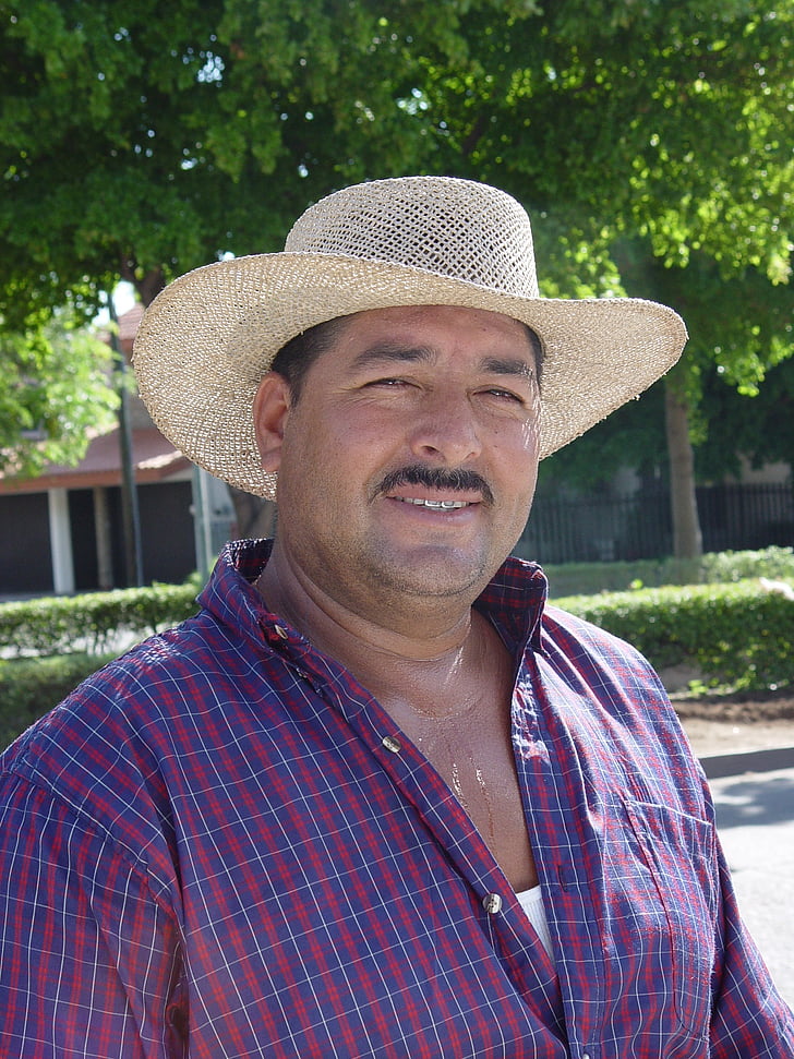 mand, arbejde varme sved, Sinaloa, hat, overskæg