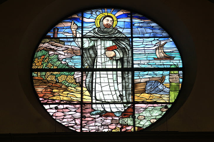 logu stikls, vitrāžas, baznīcas logu, uzskatu, ka, svēts, baznīca, reliģija