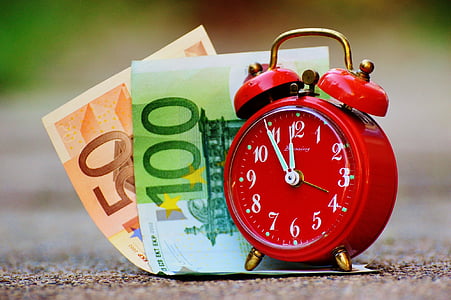 Время - деньги, Одиннадцатый час, Банкнота, Будильник, время, денежный мешок, Часы