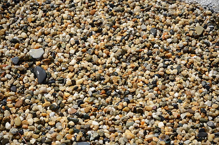 kameny, oblázkové pláže, na pozadí, pobřeží, na pobřeží