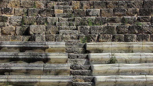 塞浦路斯, 萨拉米斯, 剧院, 立场, 楼梯, 考古, 考古
